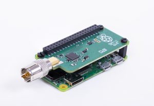 A photograph of a Raspberry Pi Model 0 with a TV HAT October 2018