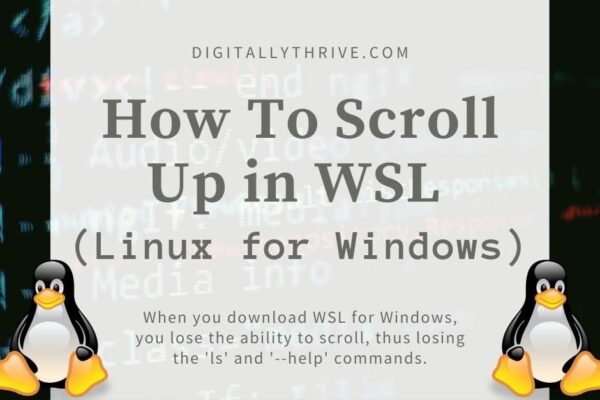 How to troubleshoot common errors in WSL, how to fix the broken scroll feature in WSL on Windows.